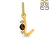 Smoky & White Topaz Alphabet L Pendant SMY-RDA-90.