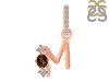 Smoky & White Topaz Alphabet M Pendant SMY-RDA-91.