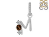 Smoky & White Topaz Alphabet M Pendant SMY-RDA-91.