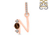 Smoky & White Topaz Alphabet N Pendant SMY-RDA-92.