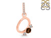 Smoky & White Topaz Alphabet O Pendant SMY-RDA-93.