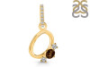 Smoky & White Topaz Alphabet O Pendant SMY-RDA-93.