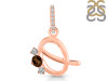 Smoky & White Topaz Alphabet Q Pendant SMY-RDA-95.