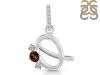 Smoky & White Topaz Alphabet Q Pendant SMY-RDA-95.