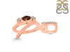 Smoky & White Topaz Alphabet Q Pendant SMY-RDA-95.