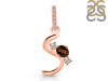 Smoky & White Topaz Alphabet S Pendant SMY-RDA-97.