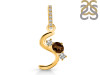 Smoky & White Topaz Alphabet S Pendant SMY-RDA-97.