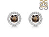 Smoky & White Topaz Stud Earring SMY-RDE-1003.