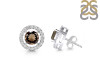 Smoky & White Topaz Stud Earring SMY-RDE-1003.