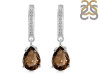 Smoky & White Topaz Hoop Earring SMY-RDE-1223.