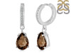 Smoky & White Topaz Hoop Earring SMY-RDE-1223.