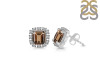 Smoky & White Topaz Stud Earring SMY-RDE-1263.