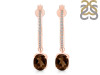 Smoky & White Topaz Hoop Earring SMY-RDE-1469.