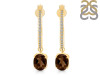 Smoky & White Topaz Hoop Earring SMY-RDE-1469.