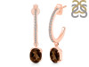 Smoky & White Topaz Hoop Earring SMY-RDE-1469.