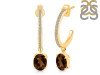 Smoky & White Topaz Hoop Earring SMY-RDE-1469.