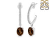 Smoky & White Topaz Hoop Earring SMY-RDE-1469.