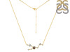 Taurus Zodiac Star Constellation Smoky & White Topaz Necklace SMY-RDN-492.