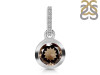 Smoky & White Topaz Pendant SMY-RDP-742-CZ-LOOP.