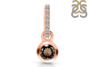 Smoky & White Topaz Pendant SMY-RDP-957-CZ-LOOP.