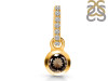 Smoky & White Topaz Pendant SMY-RDP-957-CZ-LOOP.