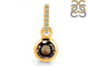 Smoky & White Topaz Pendant SMY-RDP-958-CZ-LOOP.