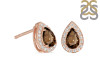 Smoky & White Topaz Stud Earring SMY-RE-52.