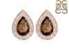Smoky & White Topaz Stud Earring SMY-RE-52.