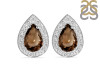 Smoky & White Topaz Stud Earring SMY-RE-52.