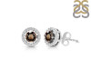 Smoky & White Topaz Stud Earring SMY-RDE-985.