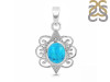 Turquoise & White Topaz Pendant TRQ-RDP-334.