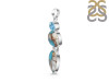 Spiny Oyster Turquoise & Blue-Topaz Pendant-2SP TRO-1-201