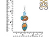 Spiny Oyster Turquoise & Blue-Topaz Pendant-2SP TRO-1-206
