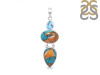 Spiny Oyster Turquoise & Blue-Topaz Pendant-2SP TRO-1-206