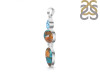 Spiny Oyster Turquoise & Blue-Topaz Pendant-2SP TRO-1-206