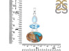 Spiny Oyster Turquoise / Moonstone & Blue-Topaz Pendant-2SP TRO-1-211