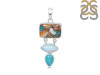 Oyster Turquoise / Moonstone & Turquoise Pendant-2SP TRO-1-217