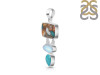Oyster Turquoise / Moonstone & Turquoise Pendant-2SP TRO-1-217