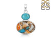 Spiny Oyster Turquoise & Turquoise Pendant-2SP TRO-1-219