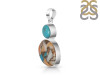 Spiny Oyster Turquoise & Turquoise Pendant-2SP TRO-1-219