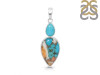 Spiny Oyster Turquoise & Turquoise Pendant-2SP TRO-1-221