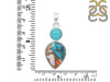 Spiny Oyster Turquoise & Turquoise Pendant-2SP TRO-1-222