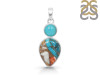 Spiny Oyster Turquoise & Turquoise Pendant-2SP TRO-1-222