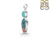 Spiny Oyster Turquoise & Turquoise Pendant-2SP TRO-1-222