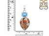 Spiny Oyster Turquoise & Blue Topaz Pendant-2SP TRO-1-223
