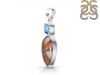 Spiny Oyster Turquoise & Blue Topaz Pendant-2SP TRO-1-223