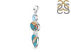 Spiny Oyster Turquoise & Blue Topaz Pendant-2SP TRO-1-224