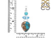 Spiny Oyster Turquoise / Turquoise & Blue-Topaz Pendant-2SP TRO-1-226