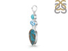 Spiny Oyster Turquoise / Turquoise & Blue-Topaz Pendant-2SP TRO-1-226