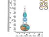 Spiny Oyster Turquoise / Turquoise & Blue-Topaz Pendant-2SP TRO-1-227